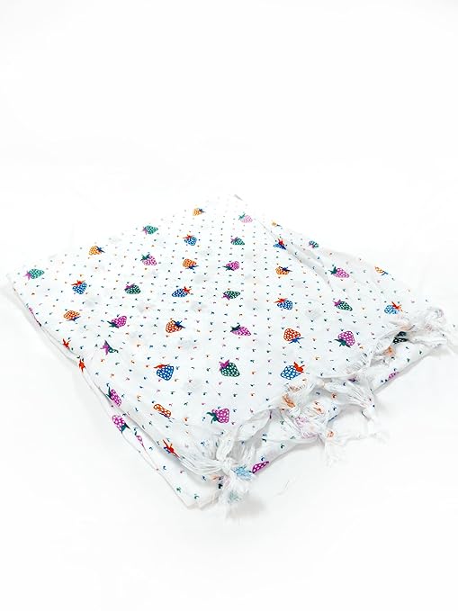 White Dupatta Strewberry