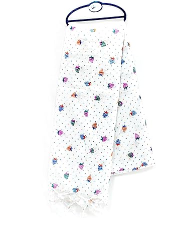 White Dupatta Strewberry