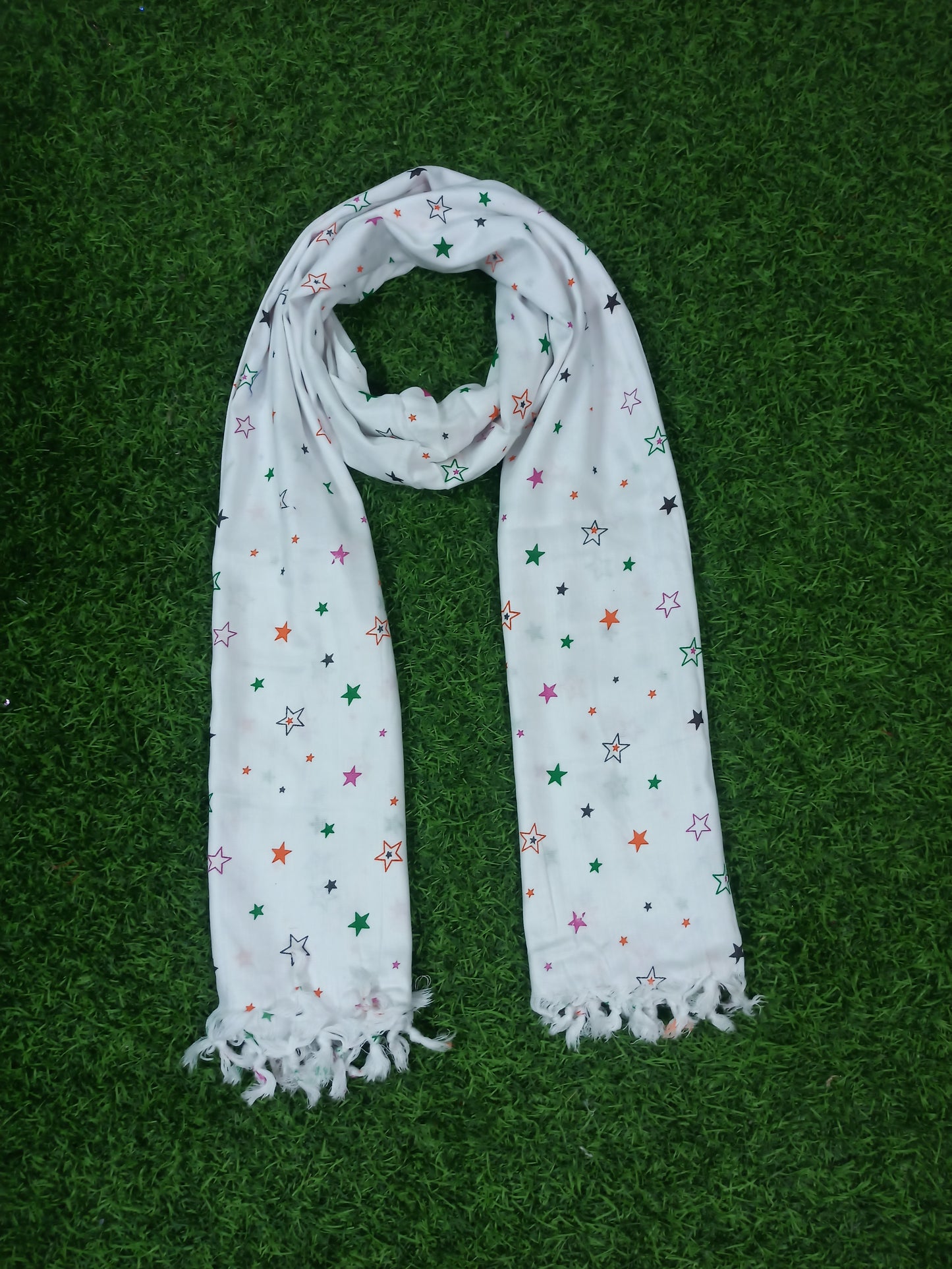 White Dupatta Double Star
