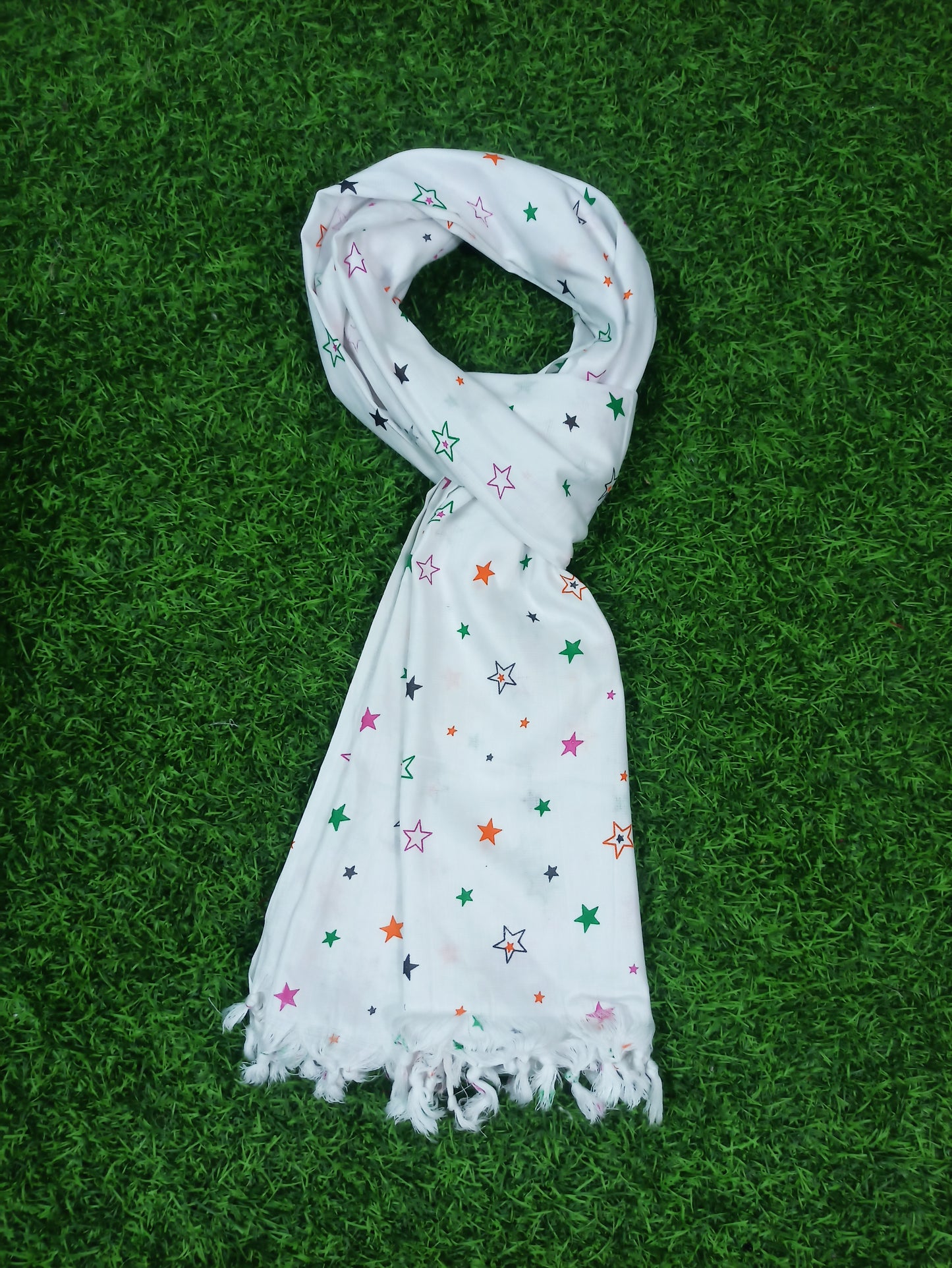 White Dupatta Double Star