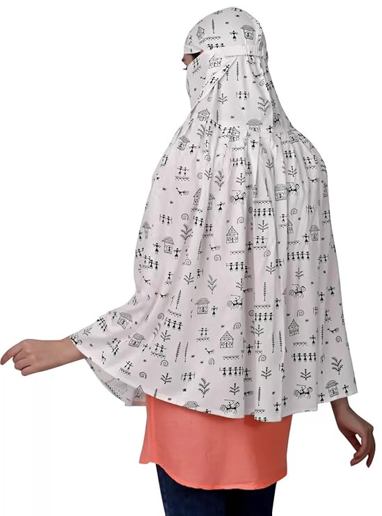White Cotton Scarf with Tribal Warli Print – Soft, Lightweight & Stylish