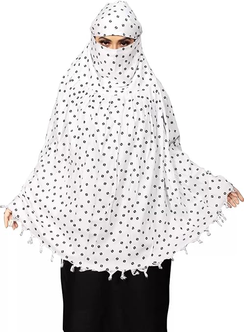 White Cotton Scarf with Black Dot Print – Soft, Lightweight & Stylish