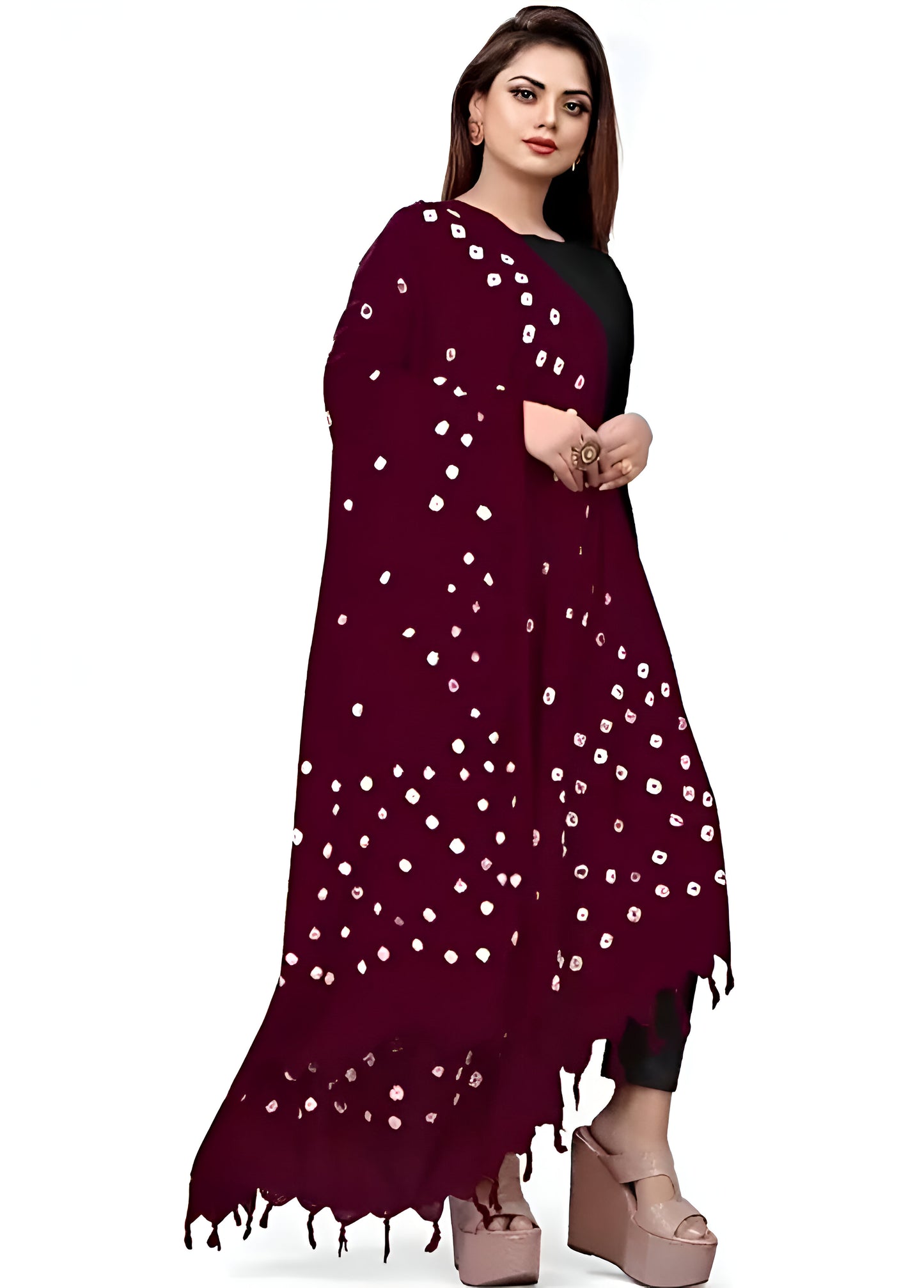 Bandhani Dupatta Maroon