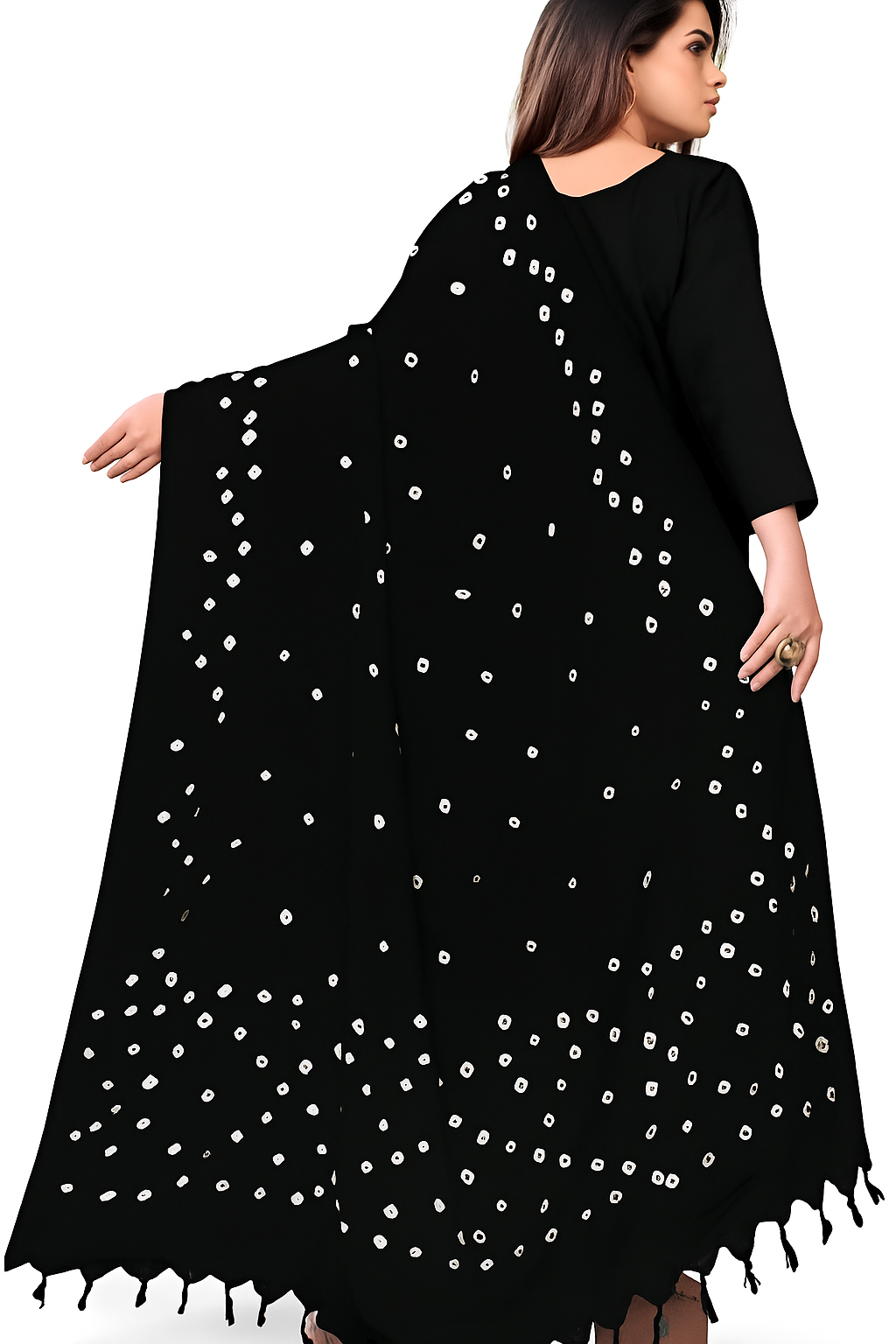Bandhani Dupatta Black
