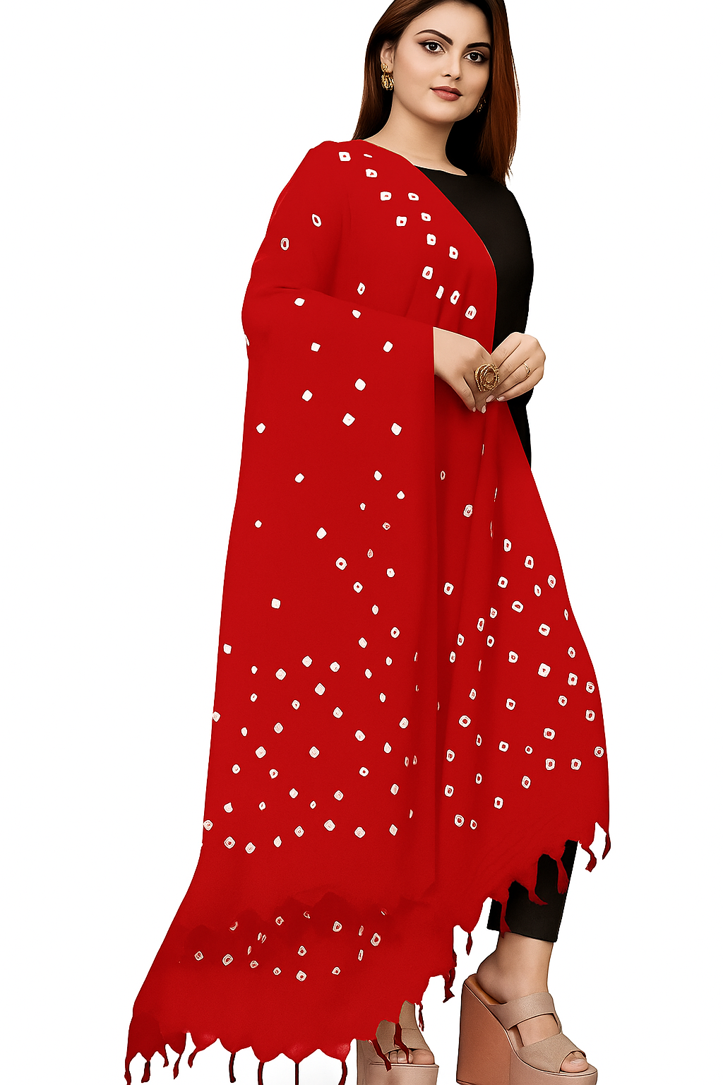 Bandhani Dupatta Red