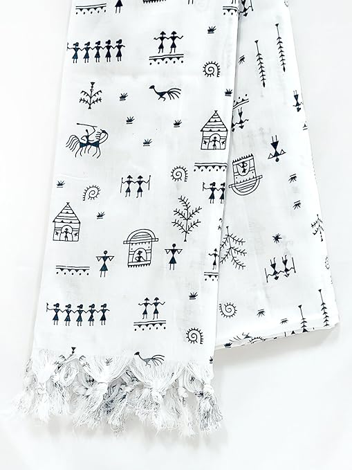White Dupatta Dhingali