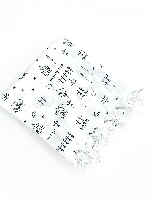 White Dupatta Dhingali