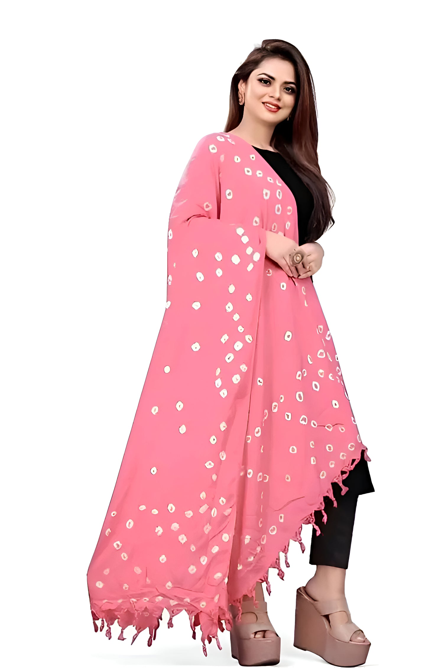 Bandhani Dupatta Pink