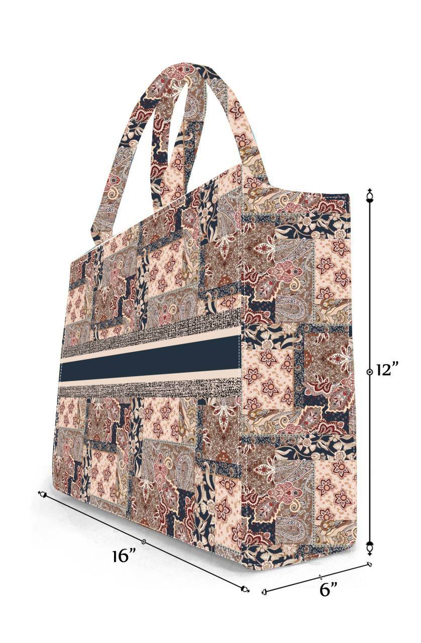Premium Digital Print Ethnic Tote Hand Bag Custom Printed Accessories Fashion with Ethnic & Contemporary Designs