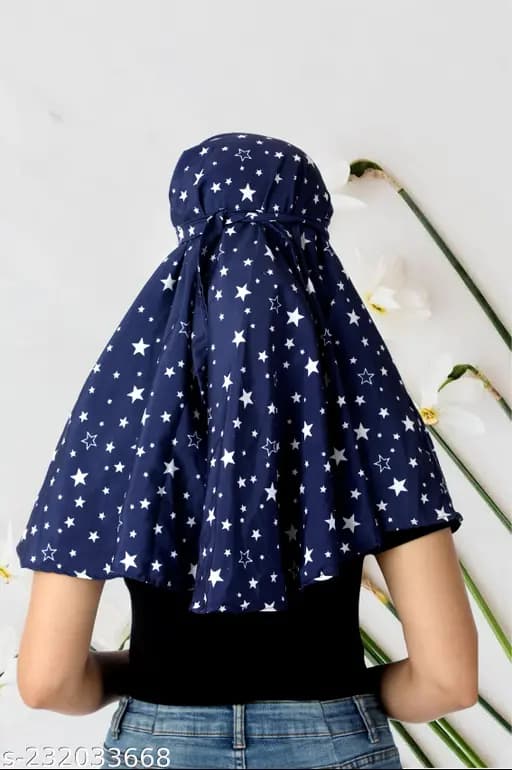 Cotton Cap Scarf with Double Star Art Print