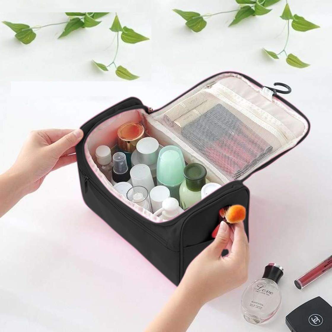 Toiletry Mackup Cosmetic Bag Black