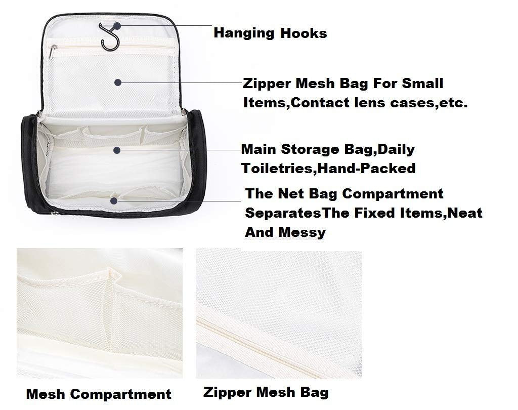 Toiletry Mackup Cosmetic Bag Black