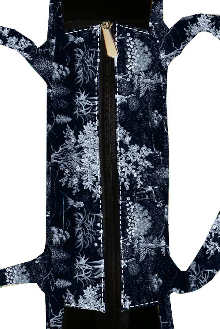 Black & White Forest Wildlife Print Tote Bag Canvas Bag with Serene Deer