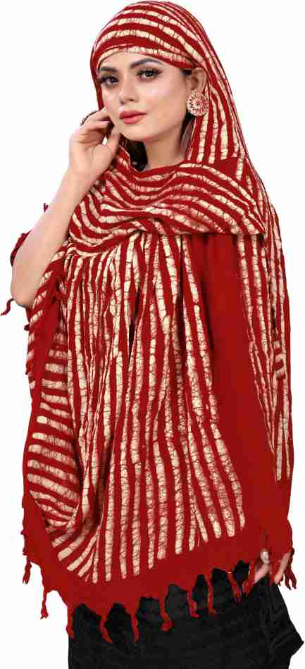 Traditional Lehariya Hand-Dyed Scarf for Women