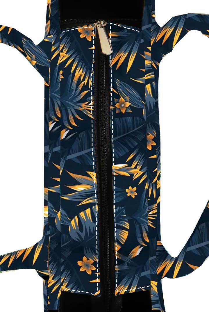 Statement Midnight Tropical Tote Bag Premium Quality Navy Blue Canvas with Vibrant Botanical Pattern