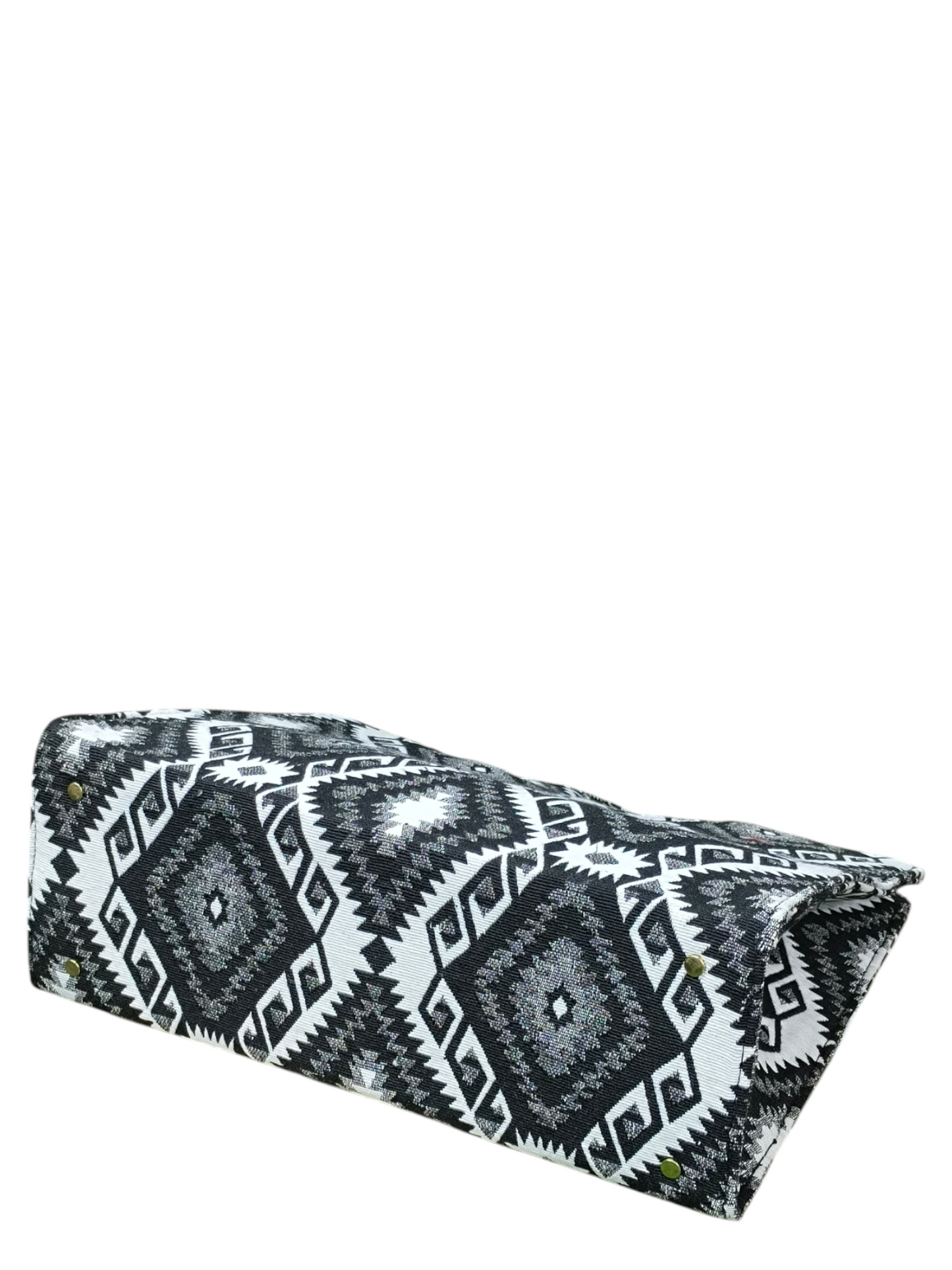 Premium Black & White Jacquard Fabric Tote Bag – Stylish & Durable Handcrafted Shoulder Bag