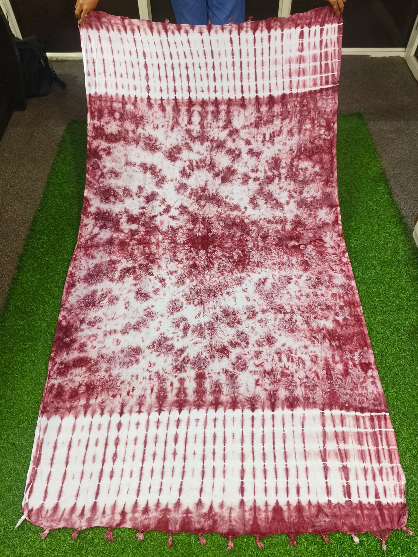 Smoke Printing Dupatta maroon