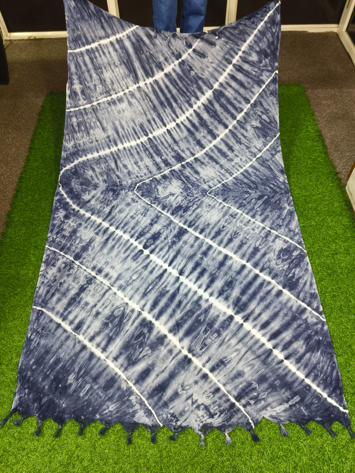 Lining Printing Dupatta Blue