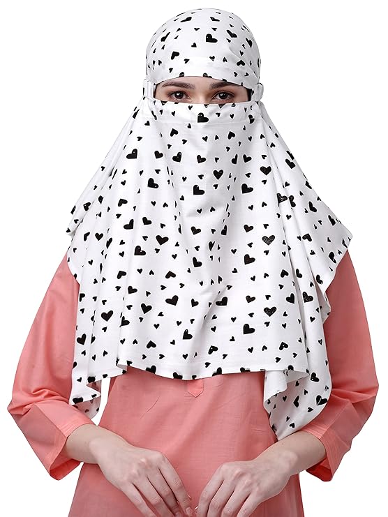 Trendy Black & White Printed Cotton Short Scarf – Stylish & Comfortable