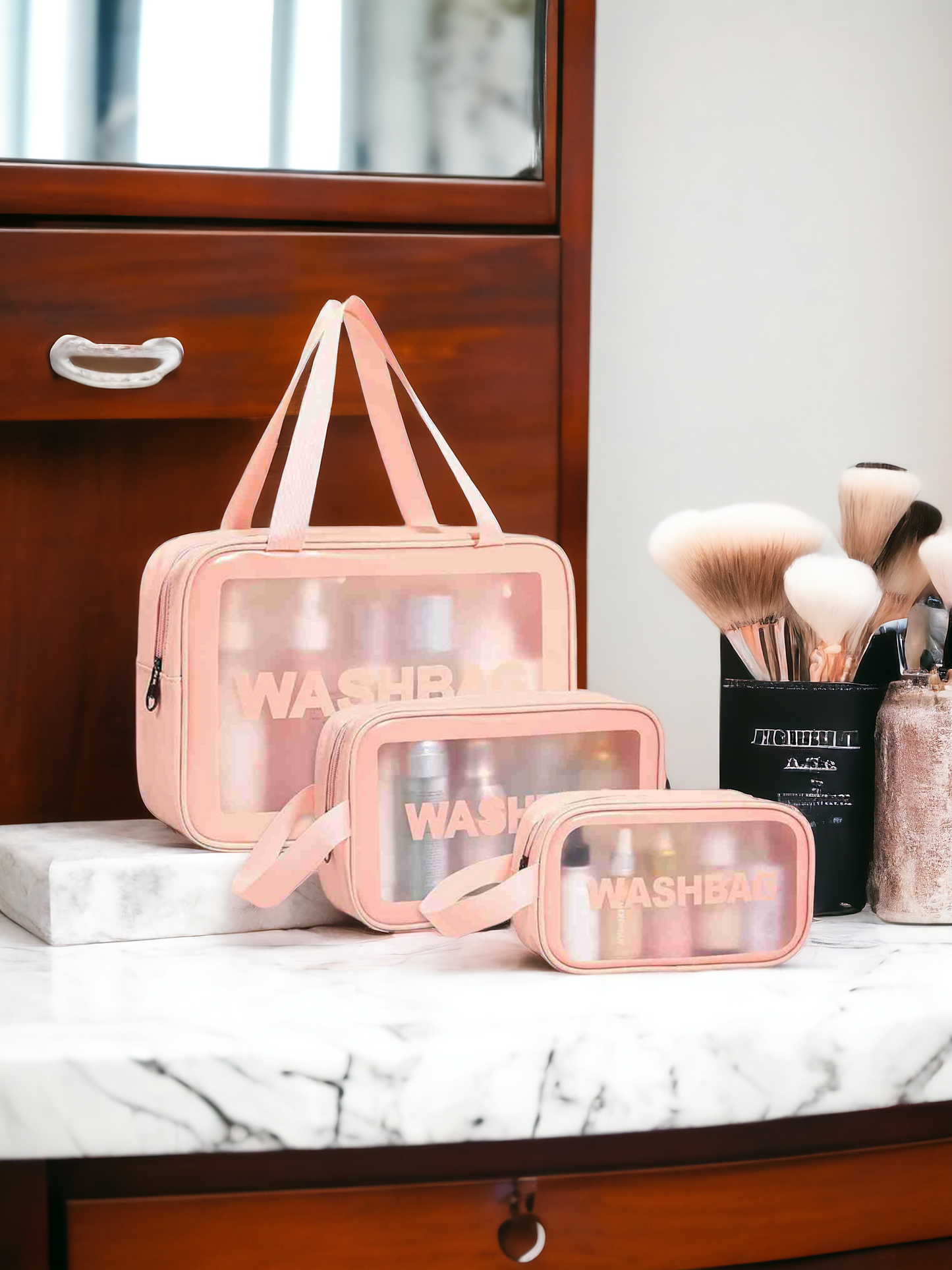 PVC Wash Bag Pink