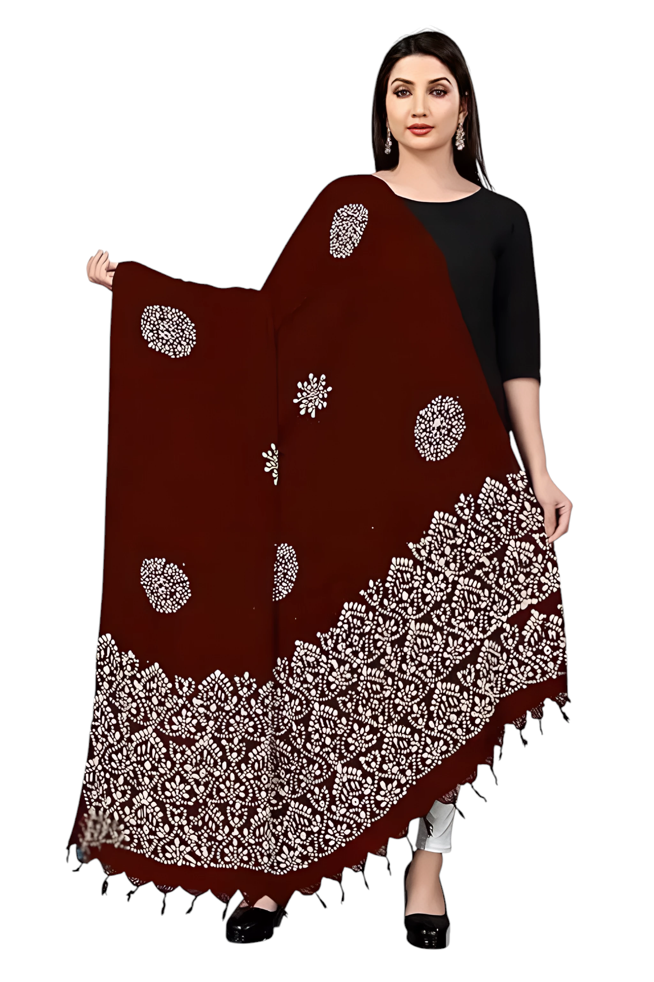 Wex Batik Maroon Dupatta