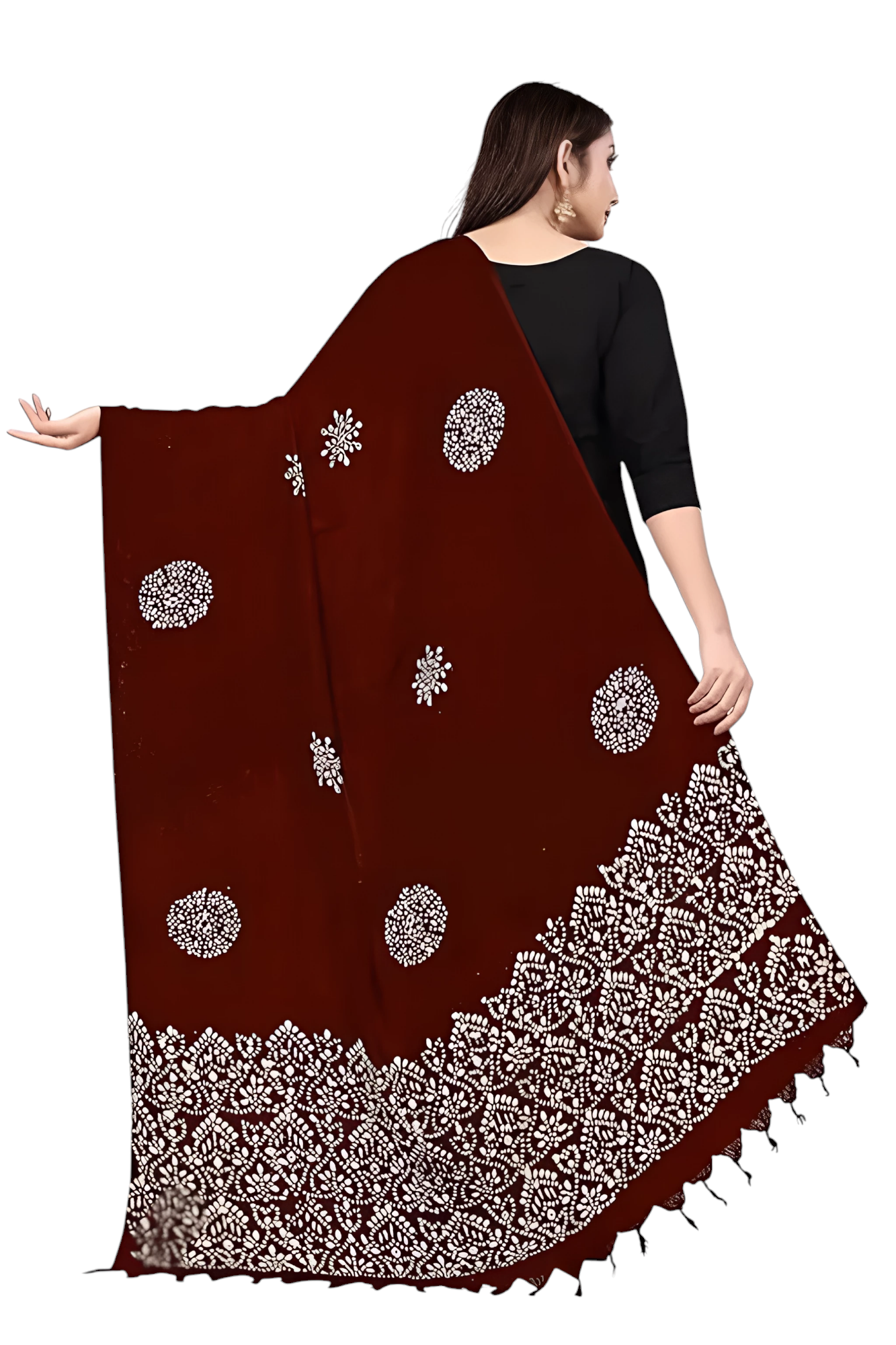 Wex Batik Maroon Dupatta