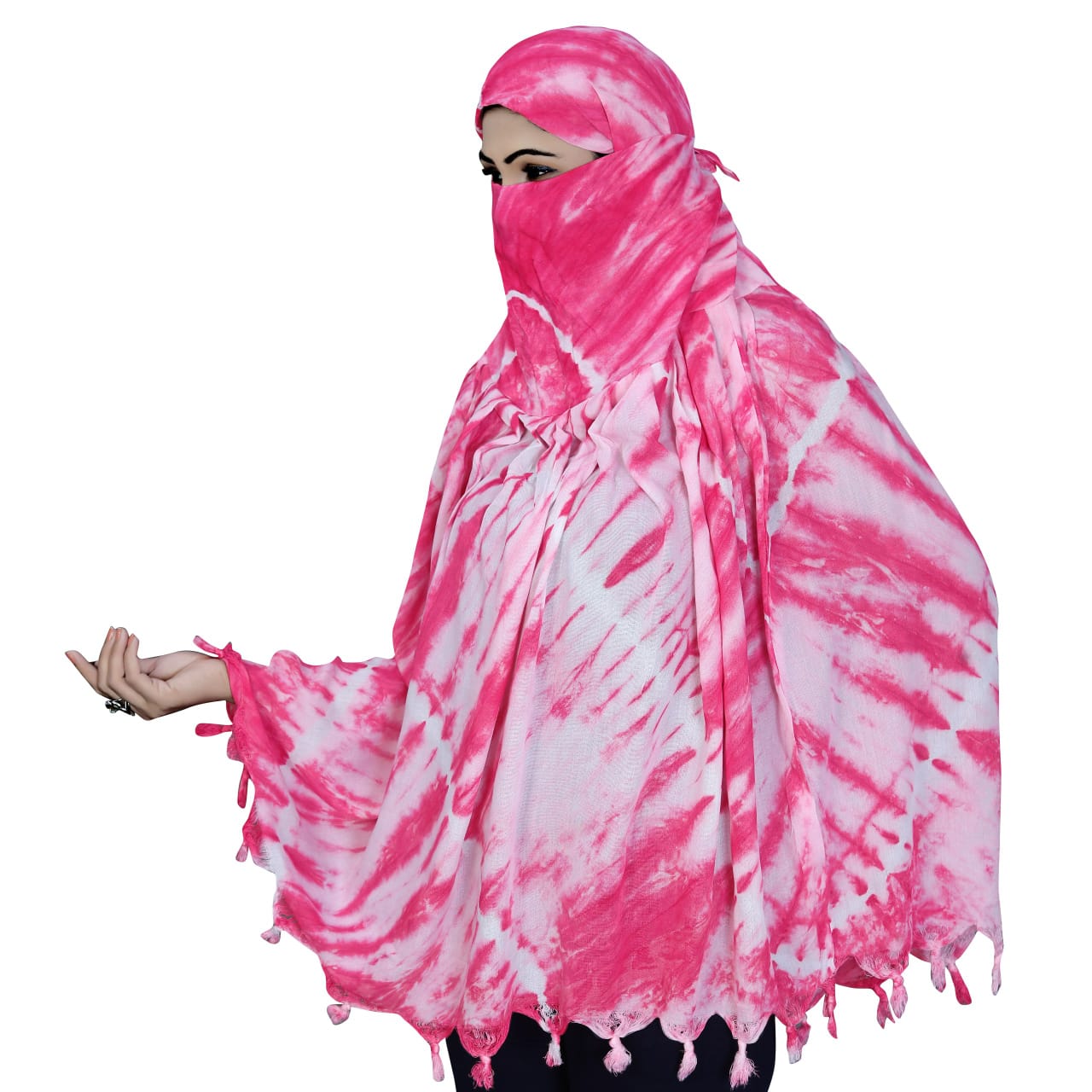 Smoke Printing Scarf Pink