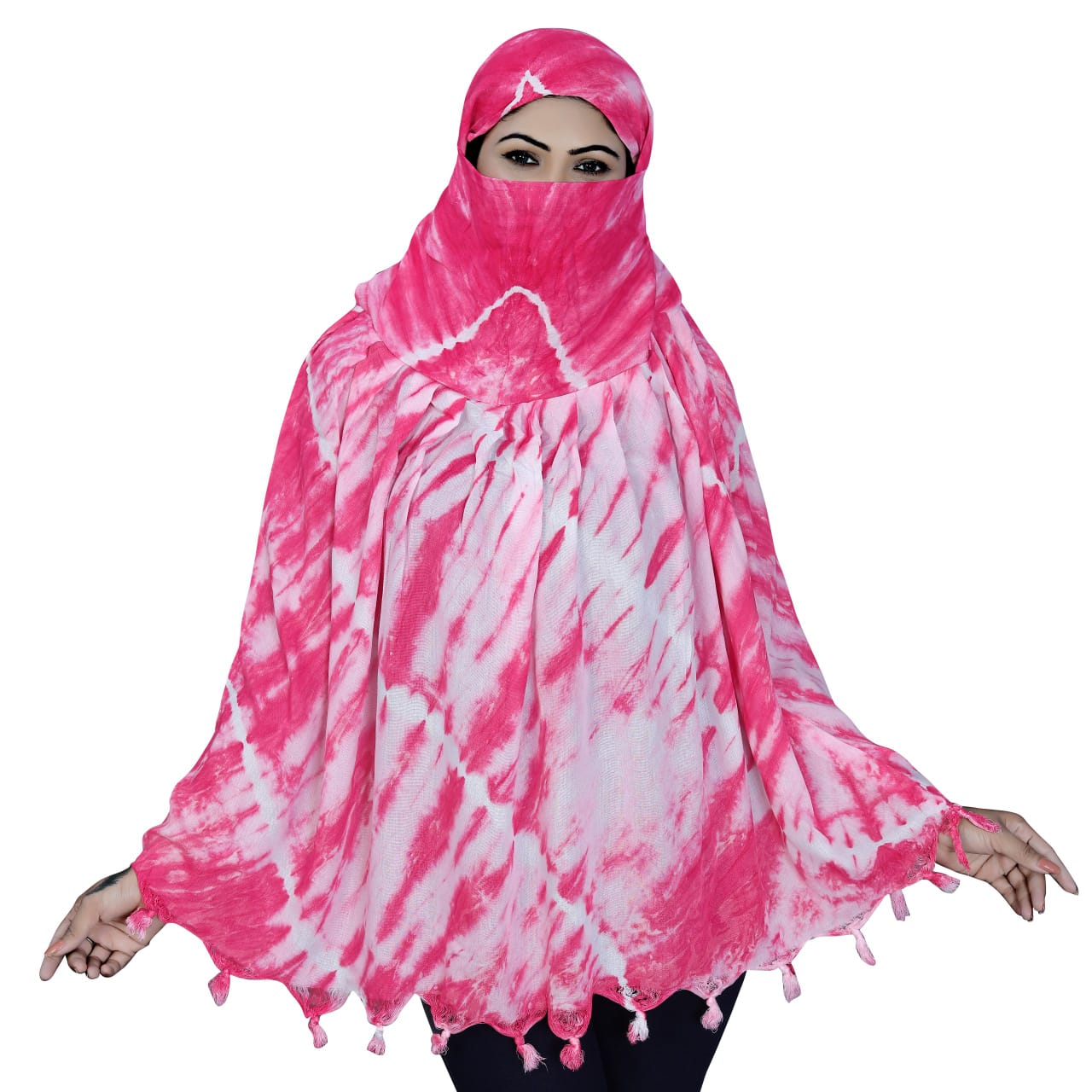 Smoke Printing Scarf Pink