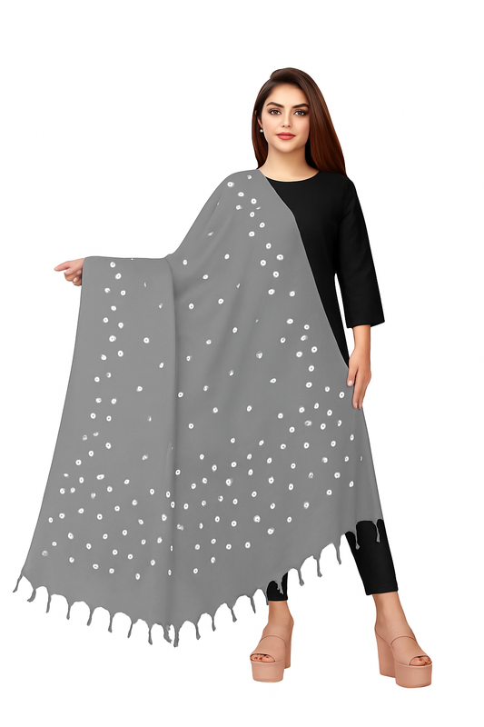 Bandhani Dupatta Grey