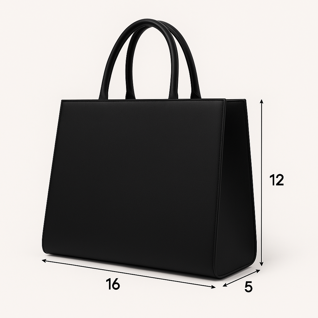 12x16 Inch Stylish Printed Handbag – Premium Quality Black Tote with Vibrant Floral Pattern & Bold Letter Monogram – Fashionable Daily Use Shoulder Bag for Women