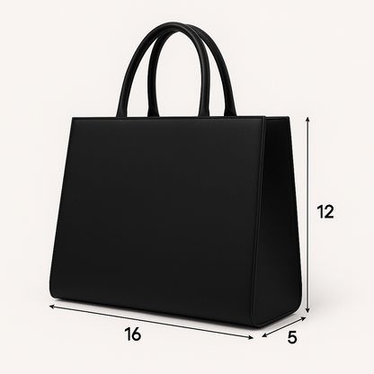 12x16 Inch Stylish Printed Handbag – Premium Quality Black Tote with Vibrant Floral Pattern & Bold Letter Monogram – Fashionable Daily Use Shoulder Bag for Women