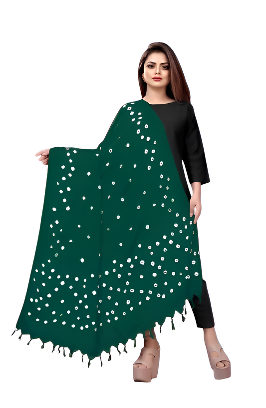 Bandhani Dupatta Green