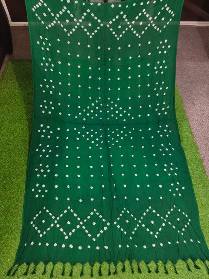 Bandhani Dupatta Green