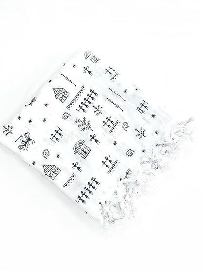 White Dupatta Dhingali