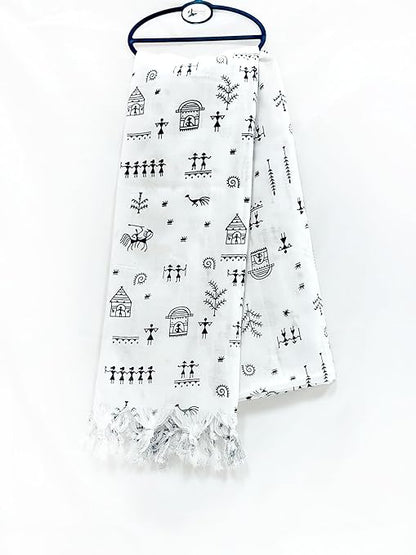 White Dupatta Dhingali