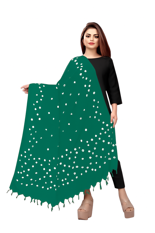 Bandhani Dupatta C-Green