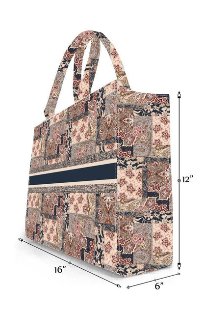 Premium Digital Print Ethnic Tote Hand Bag Custom Printed Accessories Fashion with Ethnic & Contemporary Designs