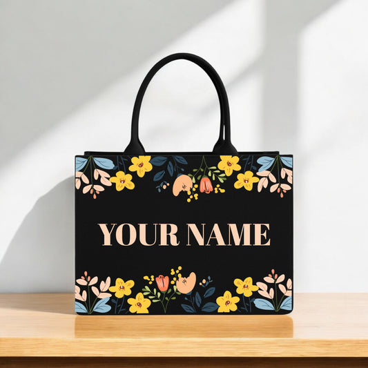 Custom Name Printed Handbag | Eco-Friendly 12x16 Inch Canvas Shopping Bag | Reusable Stylish Gift for Women, Girls & Daily Use