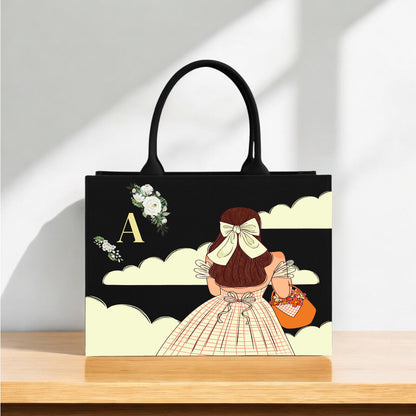 Tote Bag with Fashion Girl Stylish Custom Canvas Handbag for Everyday