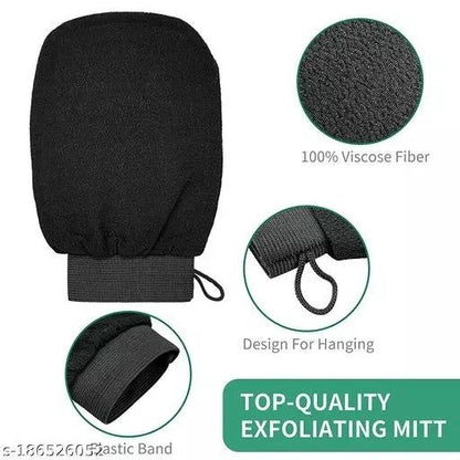 Exfoliating Hand Gloves Black