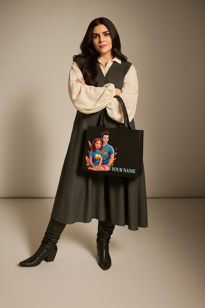 Custom Love Themed Couple Tote Bag Personalized Print