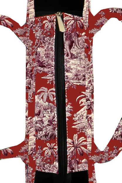 Luxury Canvas Tote Bag with Vintage Safari Elephant Print