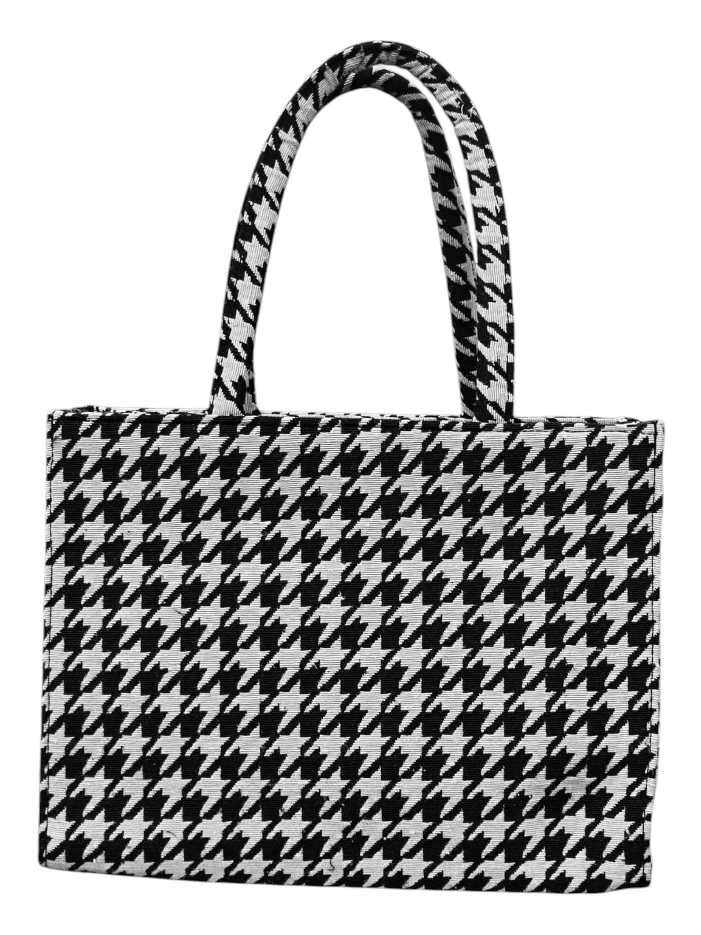 Premium Jacquard Fabric Tote Bag Elegant Black & White Pattern 11x14 Inch  Shoulder Bag for Women