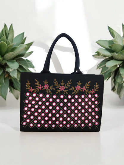 Handcrafted Khatli Work Tote Bag – Elegant Embroidered Designer Handbag