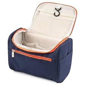 Premium Hanging Travel Toiletry Bag for Women and Men Travel Bag Toiletry with Expandable Compartments and Detachable TSA Friendly Clear Pouch (Blue)
