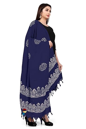 Wex Batik Navy Blue Dupatta